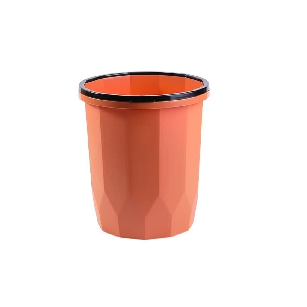 Nordic Style Pressure Ring Trash Can with Lid - Light Luxury Household Garbage Bin for Living Room, Bedroom, Bathroom & Toilet - Orange Waste Paper Basket for Home Organization & Waste Classification
