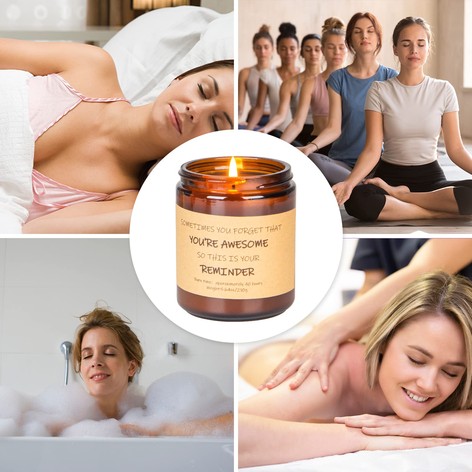 Lavender Scented Candles Gift Set - Relaxing Aromatherapy Soy Candles for Women, Birthday Gifts for Mom, Girlfriend, Best Friend & Coworkers | Home Decor with Inspirational Keychain | Perfect for Stress Relief, Meditation & Romantic Ambiance