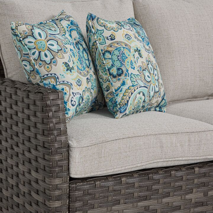 Acadia 6-Piece Outdoor Banquette Set in Grey & Beige - Perfect for Patio, Garden, and Backyard Relaxation