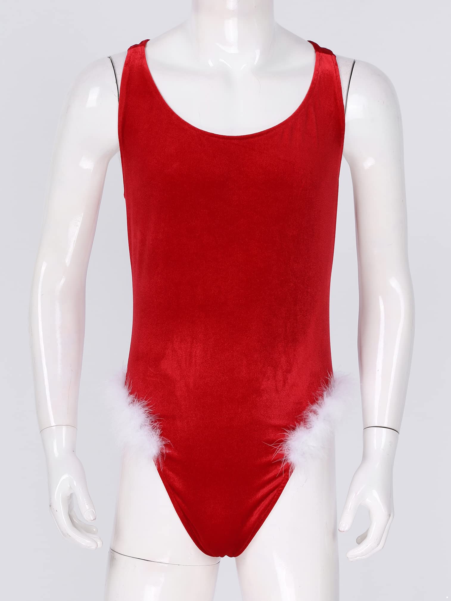 **Sexy Santa Claus Costume for Men - Velvet Christmas Bodysuit Lingerie & Cosplay Underwear - Perfect for Holiday Parties, Festive Events & Christmas Cosplay**