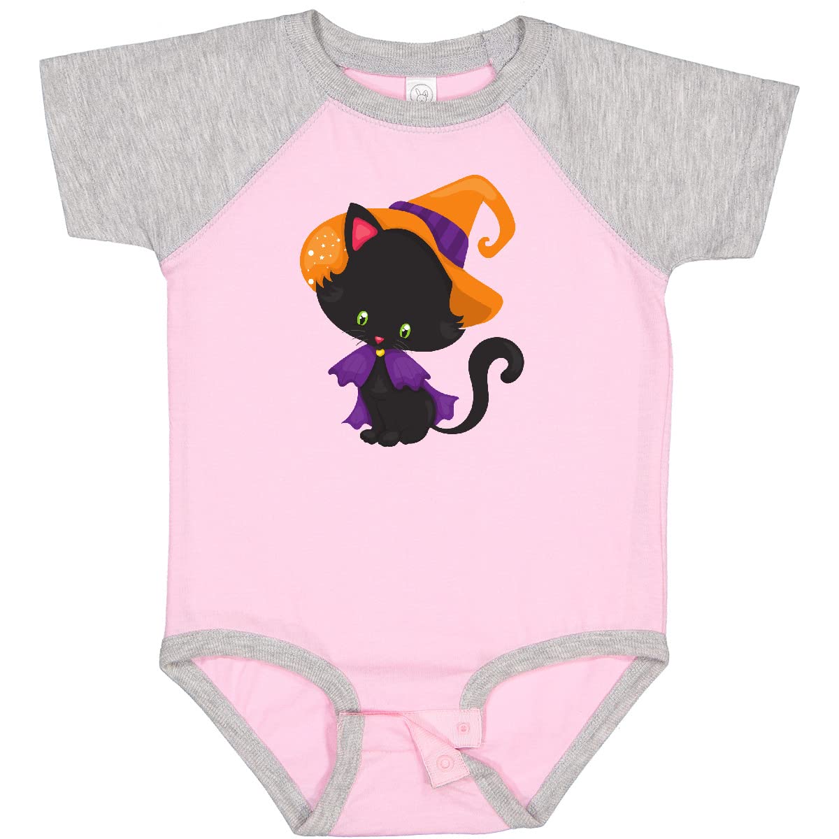 Inktastic Halloween Cat Baby Bodysuit - Cute Black Cat with Witch Hat for Infants | Perfect for Halloween Costumes, Photo Shoots & Holiday Outfits