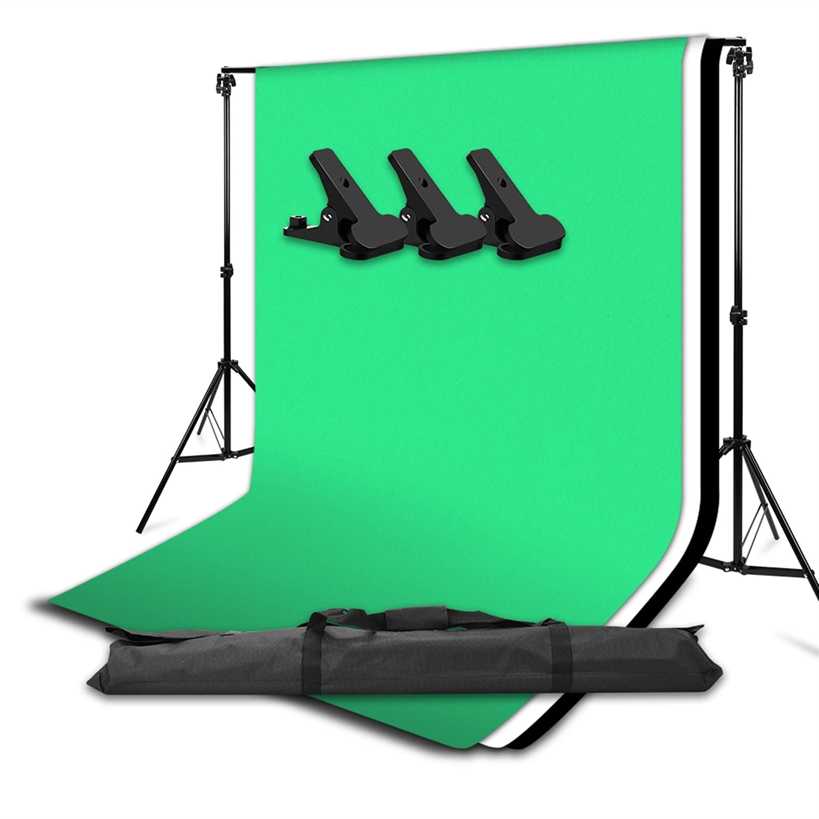 6.5Ft Adjustable Photography Backdrop Stand Kit - Portable Green Screen & Chromakey Background Support System for Studio, Video Shooting, Portrait Photography | Perfect for YouTube, TikTok, Live Streaming & Home Studio Setup