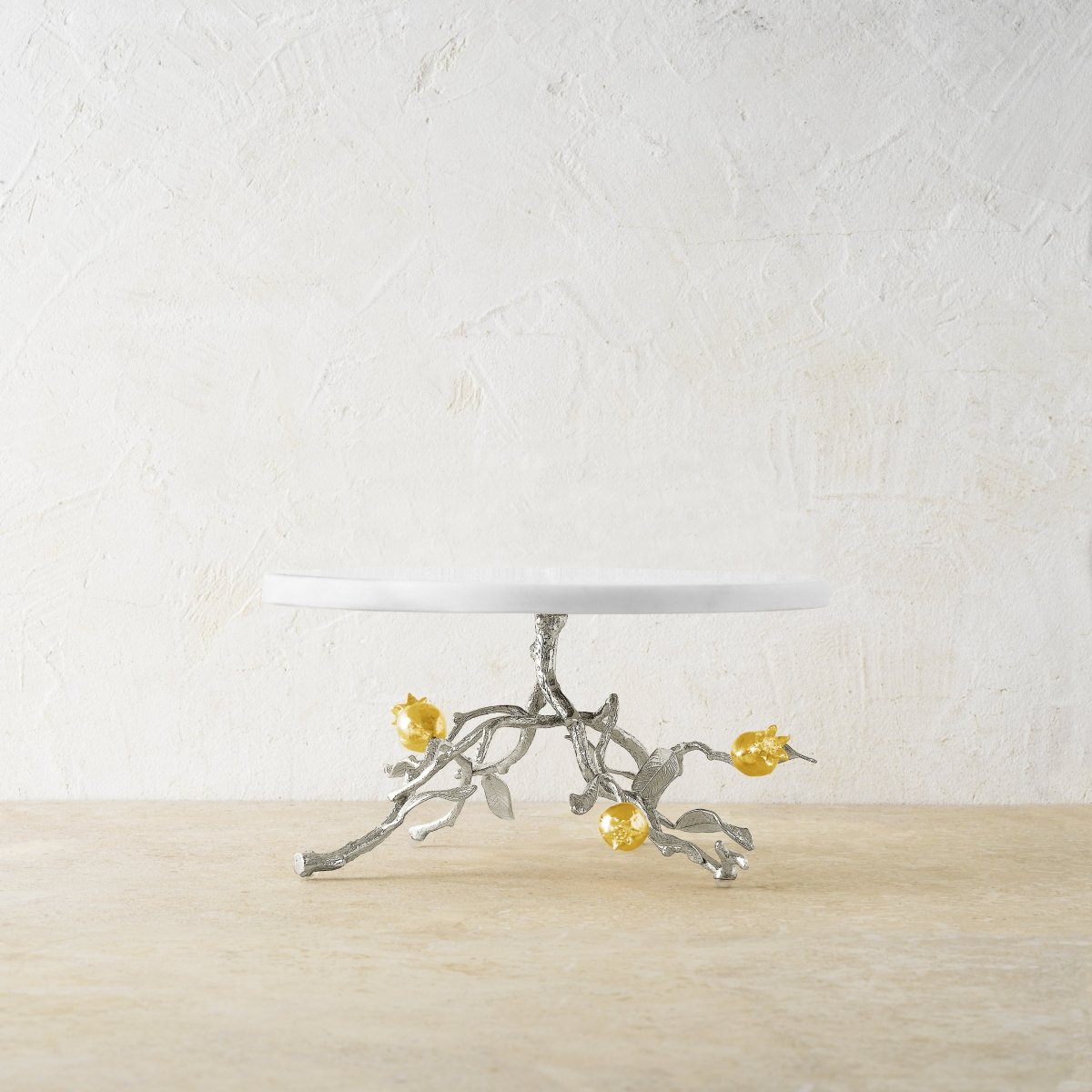 Elegant Pomegranate Silver & Gold Cake Stand - Perfect for Weddings, Birthdays & Special Occasions