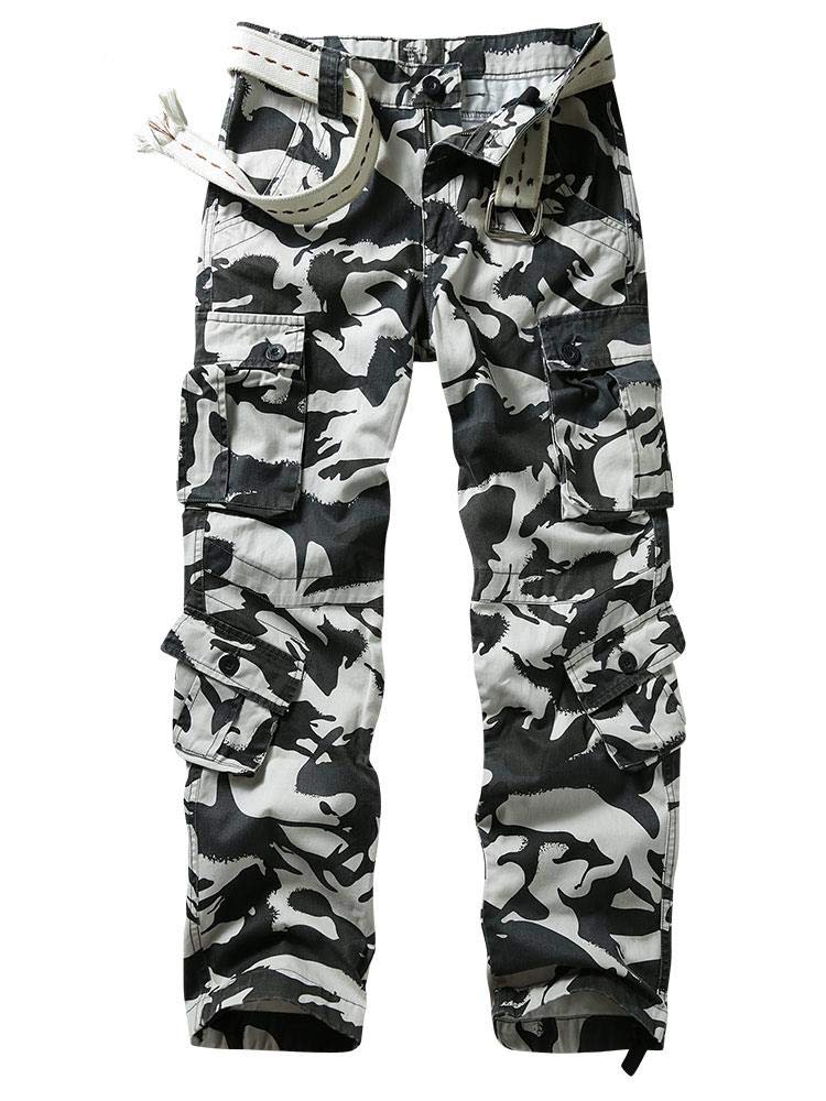 TRGPSG Men's Camo Cargo Pants - Cotton Casual Work & Hiking Pants with 8 Pockets - Outdoor Adventure, Camping & Everyday Wear