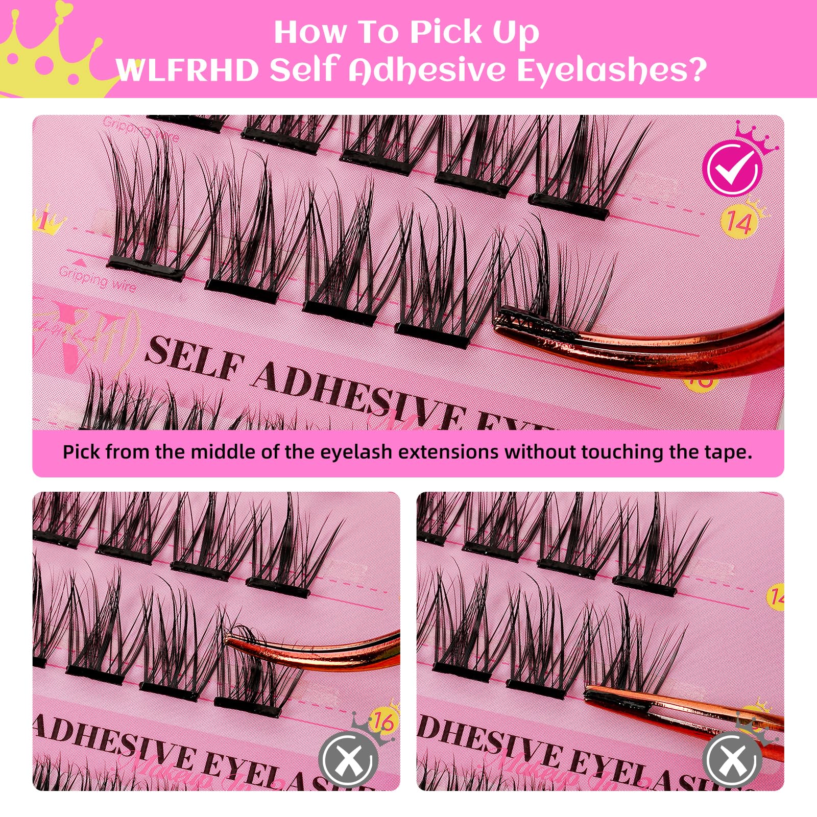 55Pcs Self Adhesive Eyelash Clusters - Wispy Mix 8-16mm, No Glue Needed, Reusable False Eyelashes with Thin Band for Natural Look | Perfect for DIY Eyelash Extensions at Home, Parties, Weddings and Special Occasions