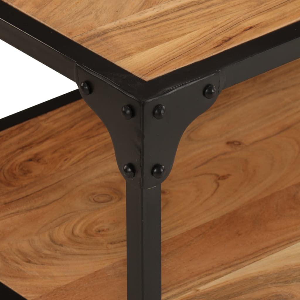 Modern Acacia Wood Coffee Table with Storage - 35.4