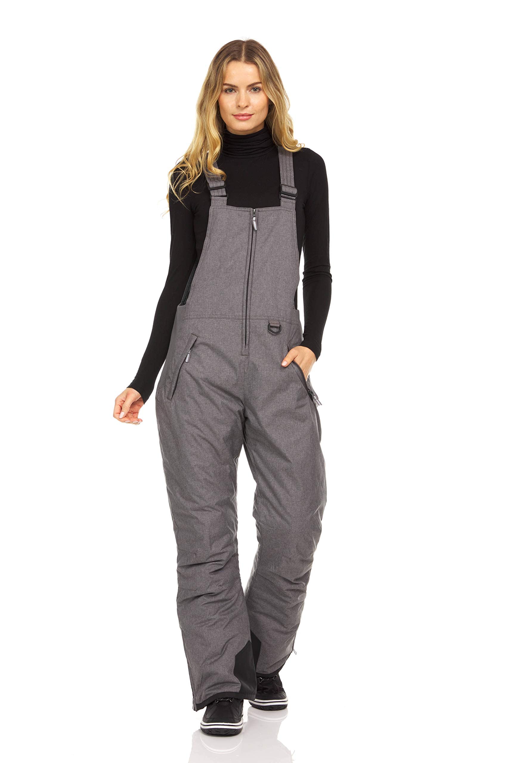 Arctic Quest Women's Insulated Waterproof Snow Bibs - Water-Resistant Ski Pants for Snowboarding & Winter Sports - Warm & Comfortable Overalls for Outdoor Adventures