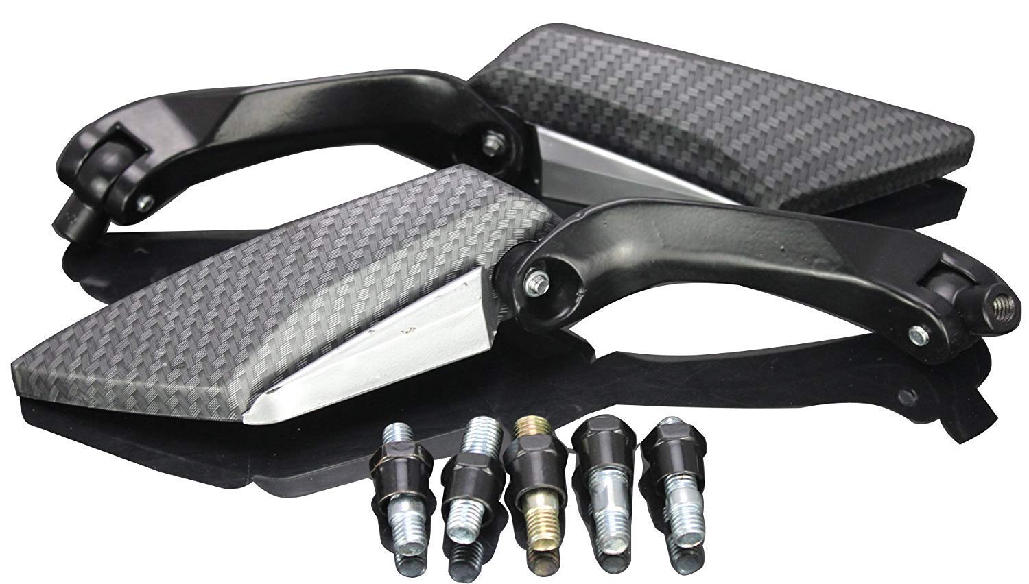 Black Carbon Mini Motorcycle Rearview Mirrors for 2012 KTM 690 Enduro R - Lightweight Durable Side Mirrors for Off-Road Adventure & Street Riding