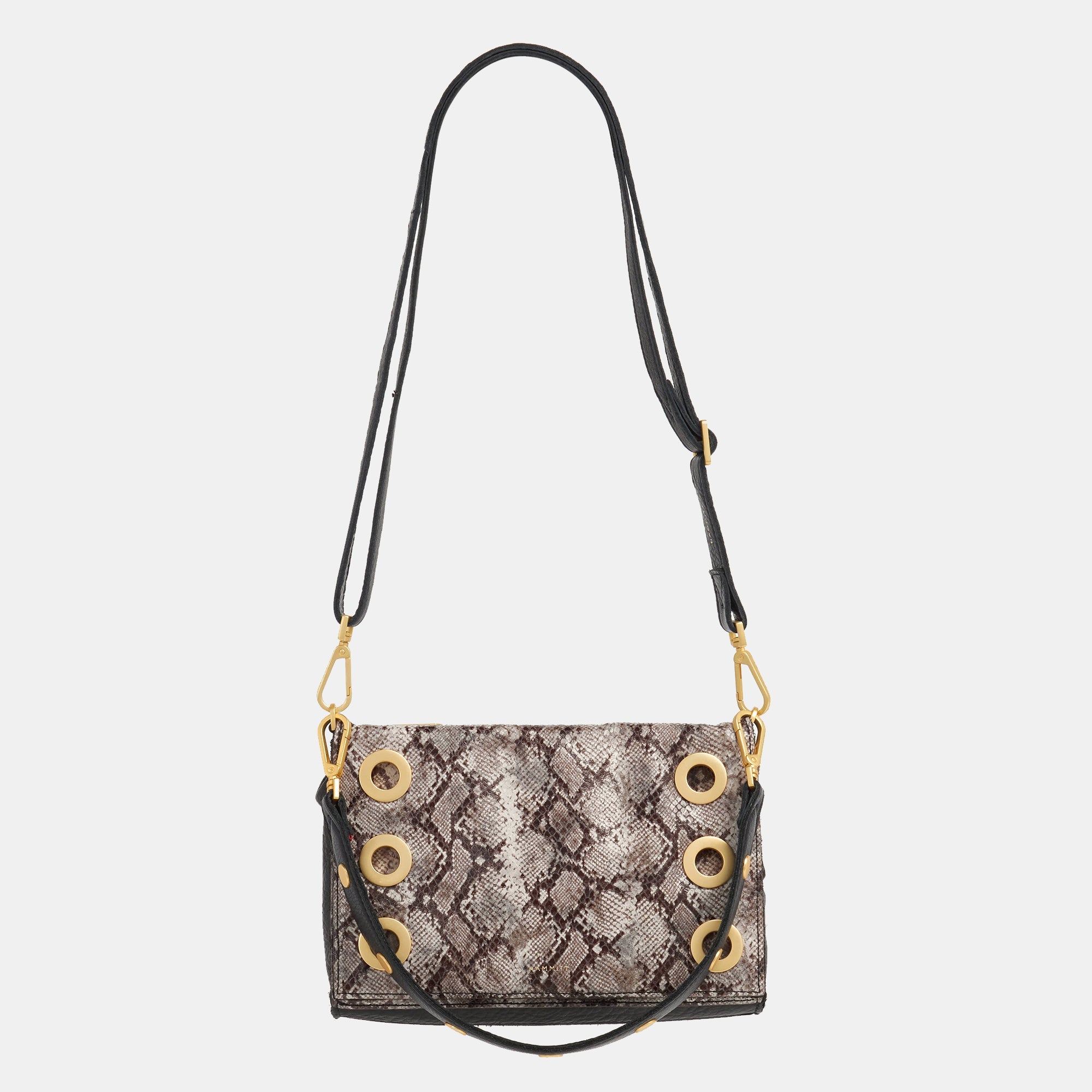 Montana Clutch - Contrast Snake & Brushed Gold Small Crossbody Bag for Women | Fashionable Evening Purse for Parties, Dinner Dates & Special Occasions