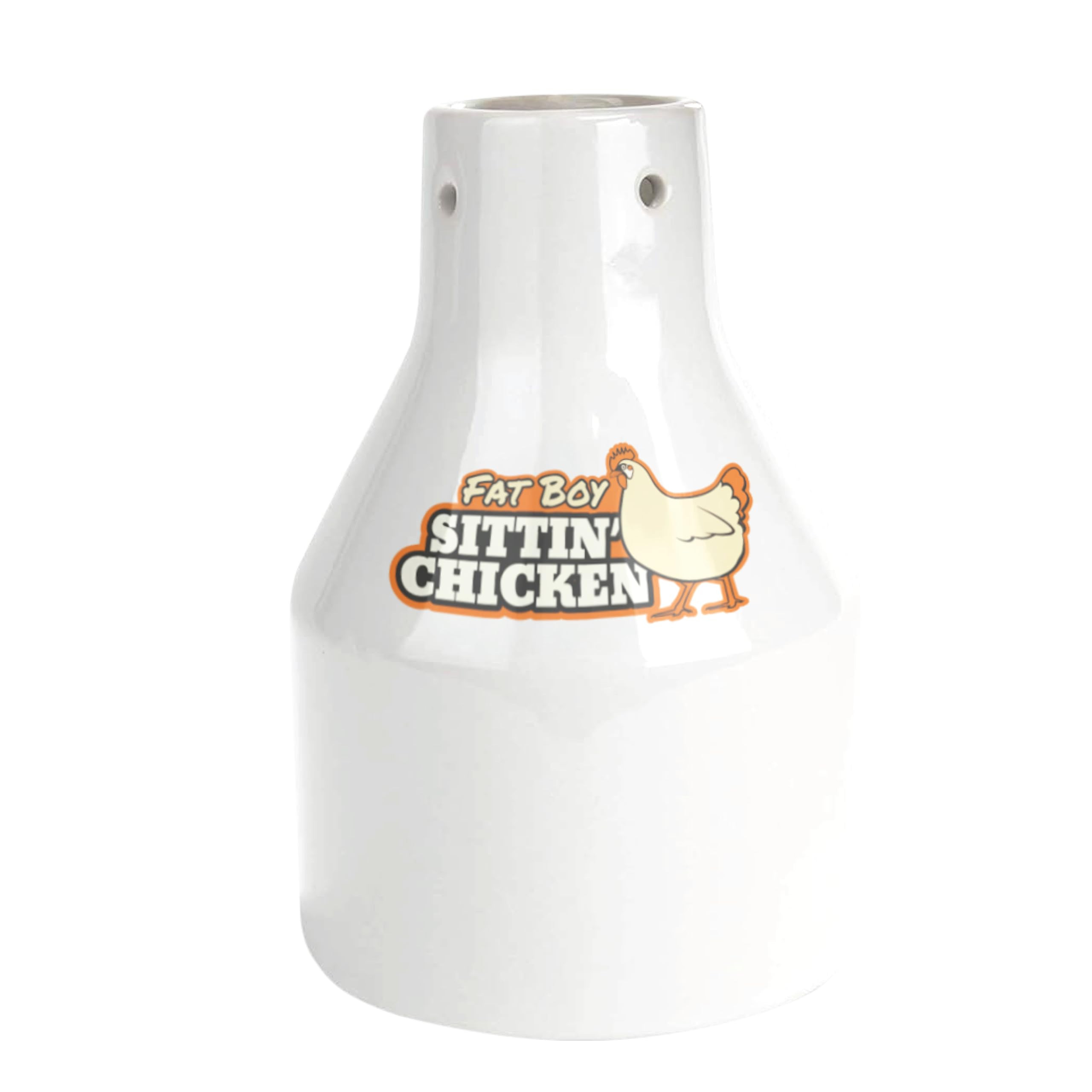 Premium Ceramic Beer Can Chicken Roaster with 4 Steam Holes - Enhances Flavor for Juicy BBQ Chicken - Fat Boy Sittin' Chicken Marinade Cooker - Extra Wide Base Fits Whole Chicken - Oven & Grill Safe - Easy to Use & Clean - Perfect for Backyard BBQs, Tailgating & Holiday Cooking