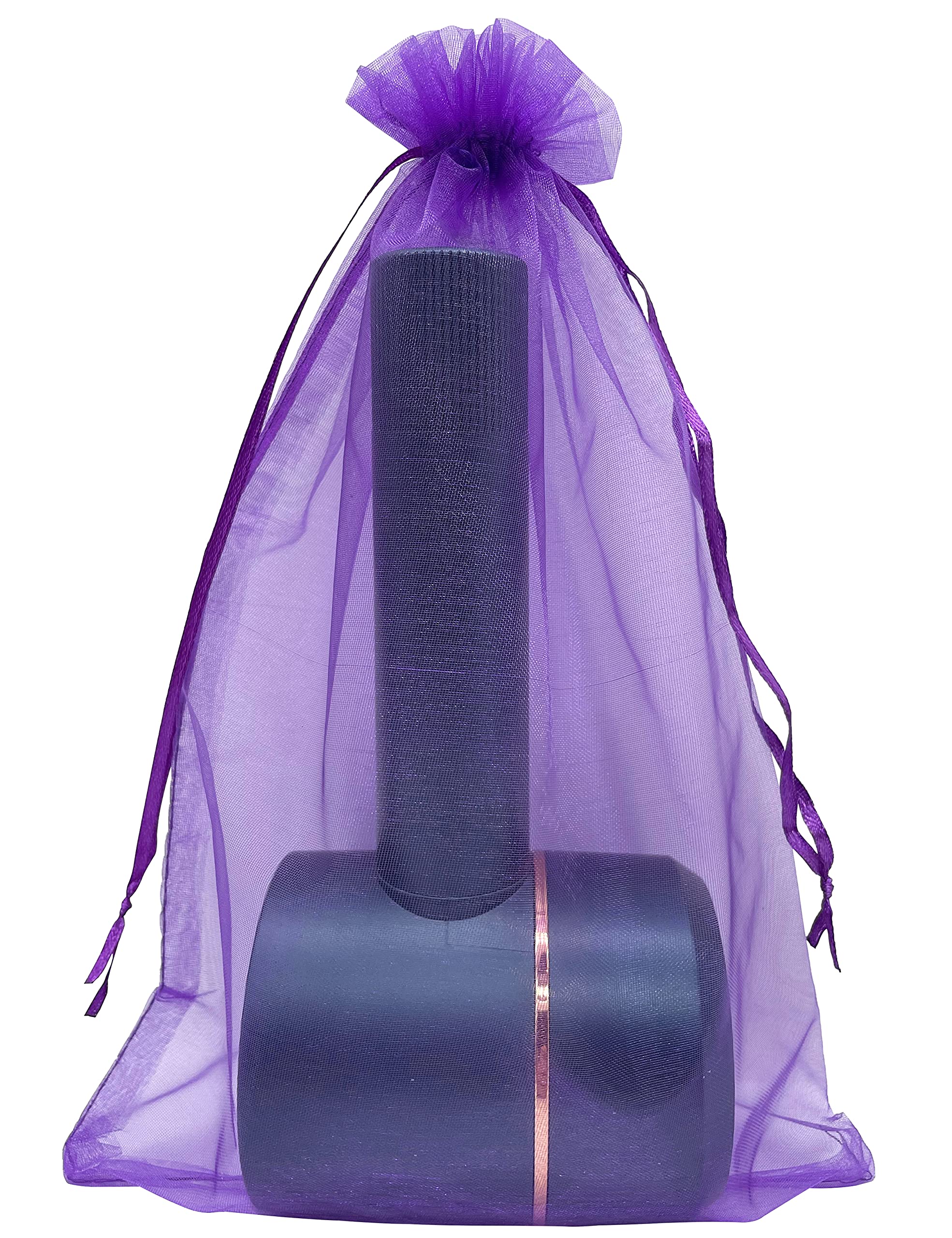50pcs 8x12 Inch Large Purple Organza Drawstring Bags - Elegant Mesh Gift Pouches for Christmas, Wedding Favors, Party Decorations & Special Events - Perfect for Candy, Jewelry, Soaps & DIY Crafts