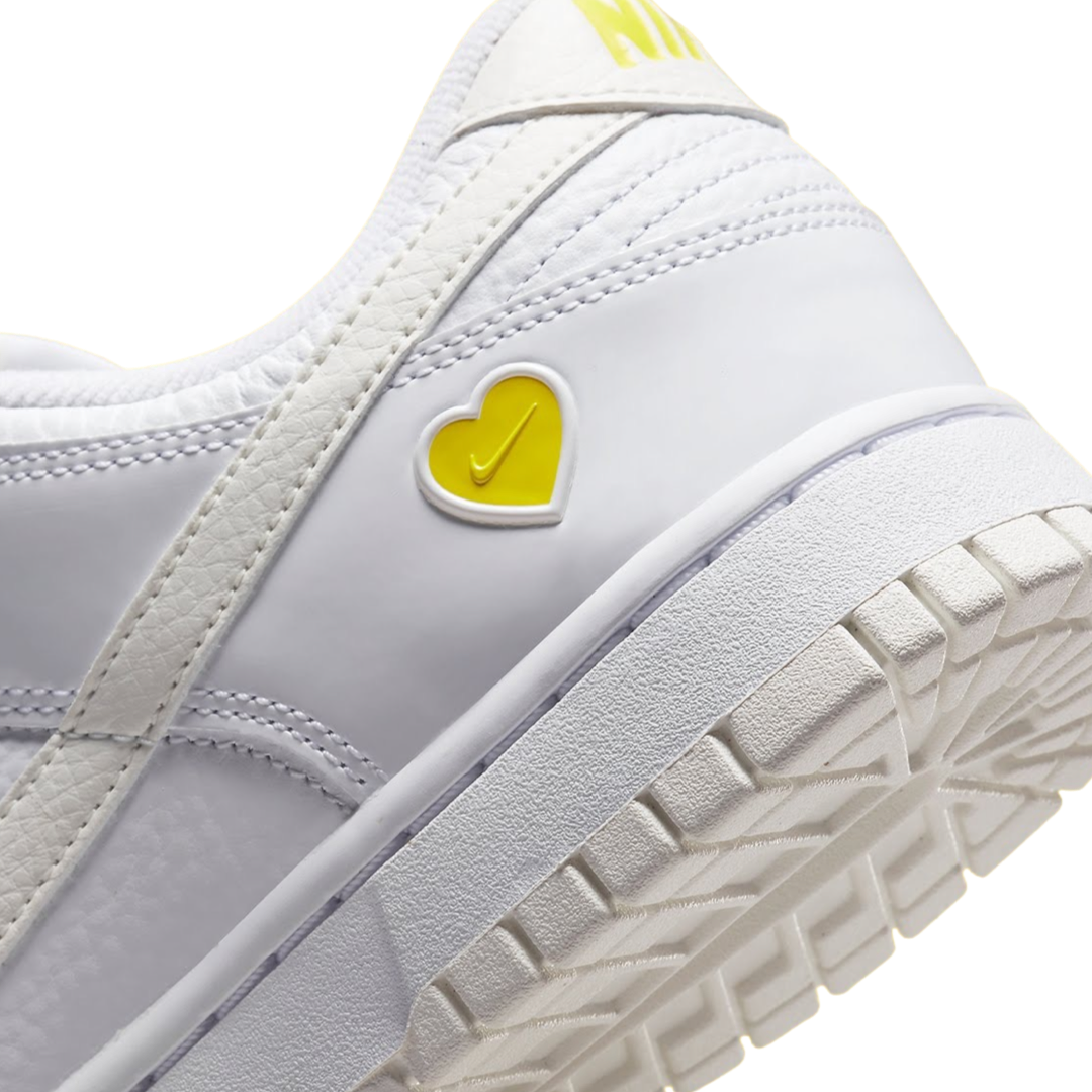 Nike Women's Dunk Low Valentine's Day Sneakers - White & Yellow Heart Design | Perfect for Valentine's Gifts, Casual Wear & Street Fashion