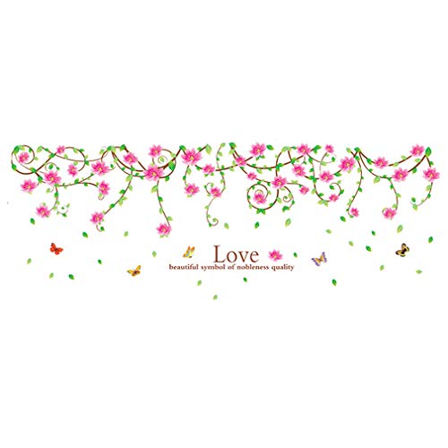 Pink Flowers Butterflies English Letters