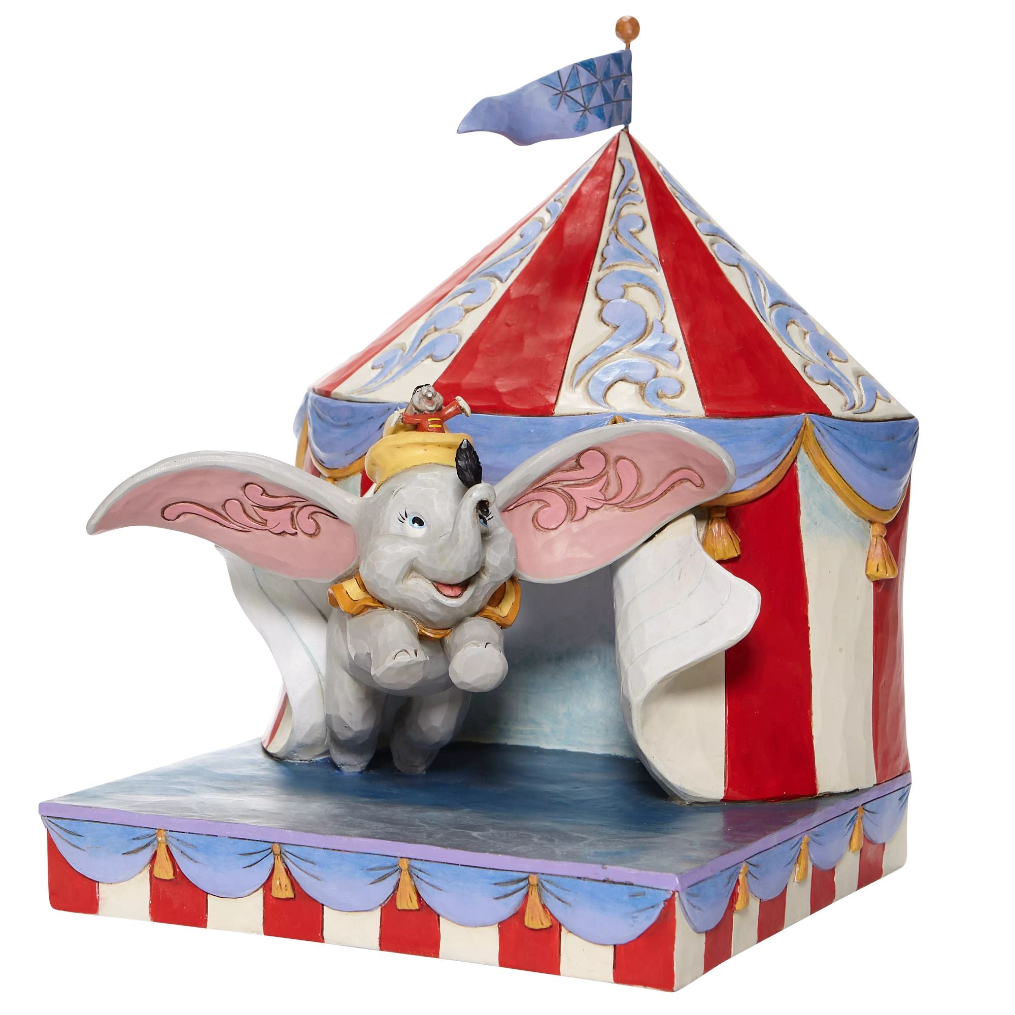 Dumbo Flying Out of Tent Scene - Disney Classic Movie Collectible Figurine for Home Decor, Gifts, and Disney Fans
