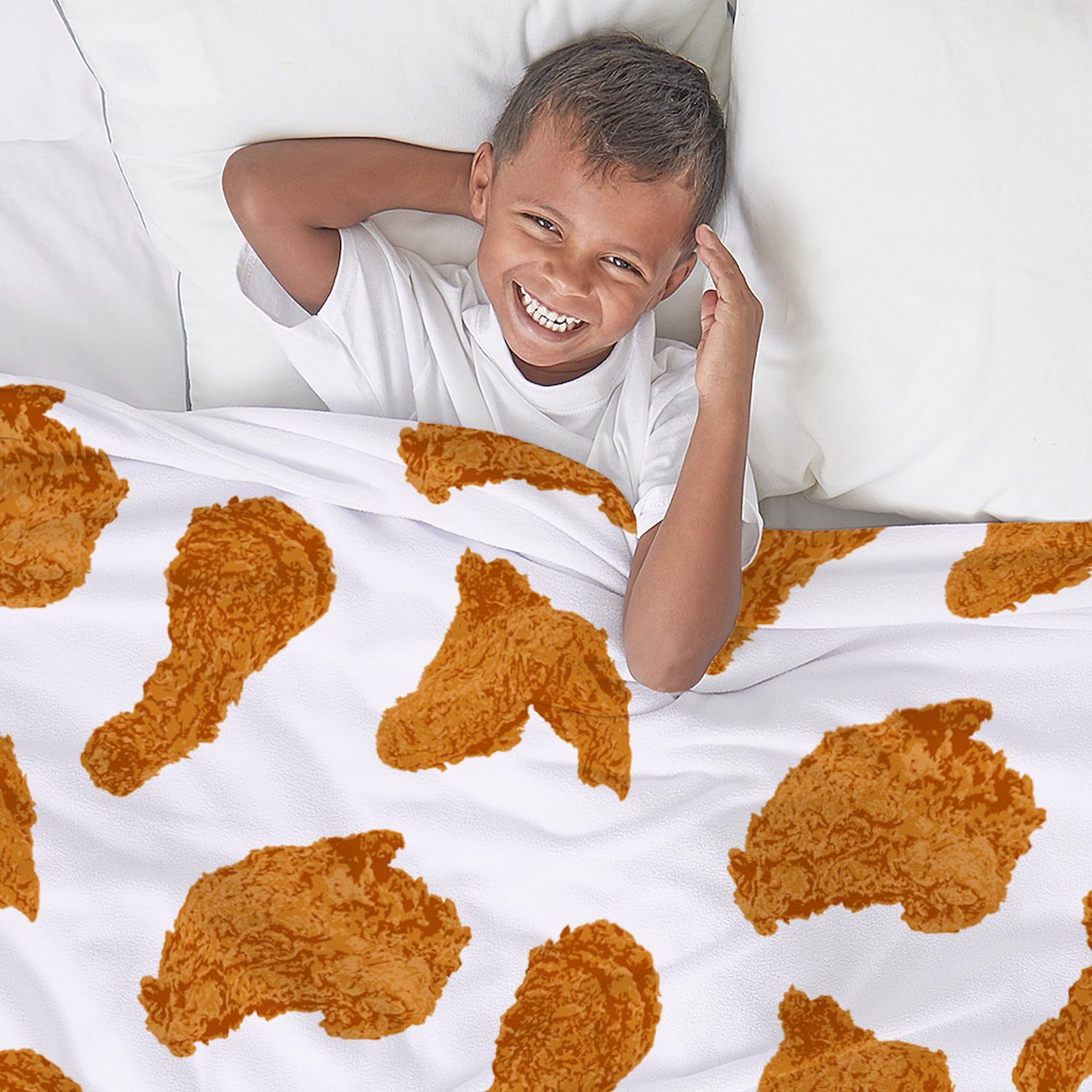 Fried Chicken Throw Blanket - Super Soft Fleece Plush Blanket 60x50 Inches - Cozy Couch Blanket for Movie Nights & Home Decor