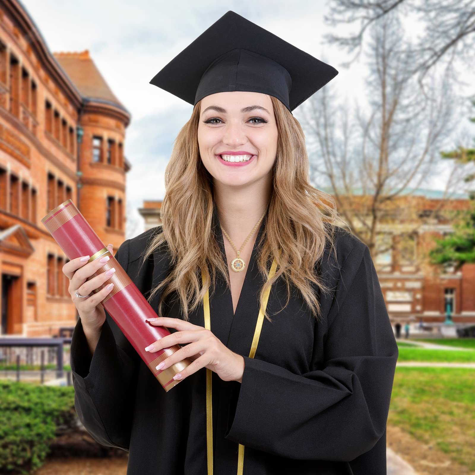 2024 Graduation Gifts for Women - Elegant Compass Necklace Jewelry for College & High School Graduates | Perfect Gift for Friends, Daughters & Class of 2024 | Ideal for Commencement Ceremonies, Graduation Parties & Special Occasions