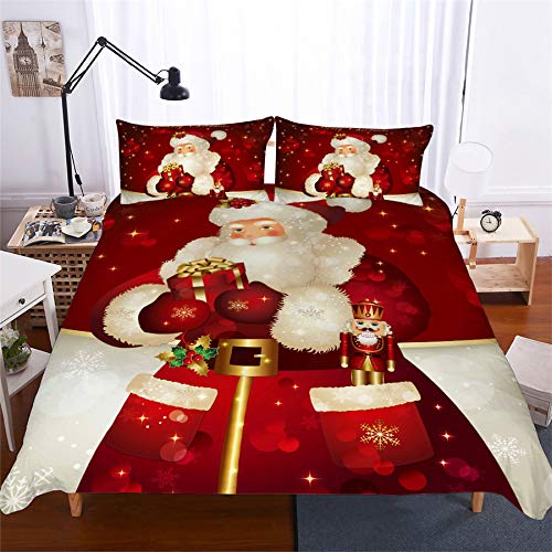3D Santa Claus Christmas Duvet Cover Set - Lifelike Holiday Bedding with Pillowcase for Twin/Queen Size | Festive Home Decor & Cozy Winter Bedroom Upgrade