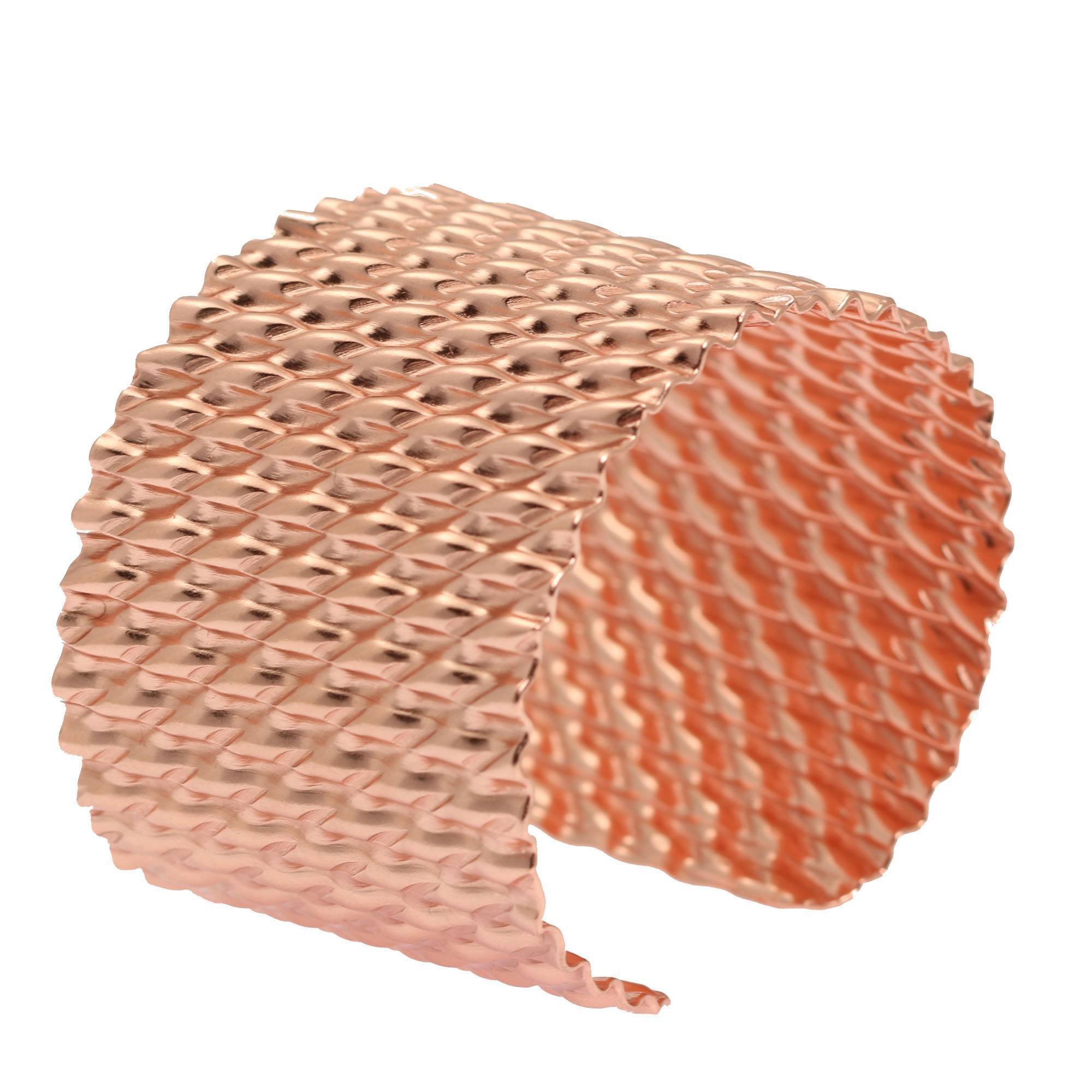 Double Corrugated Copper Cuff Bracelet - Handmade Boho Jewelry for Women - Adjustable Bangle for Festival, Wedding & Everyday Wear