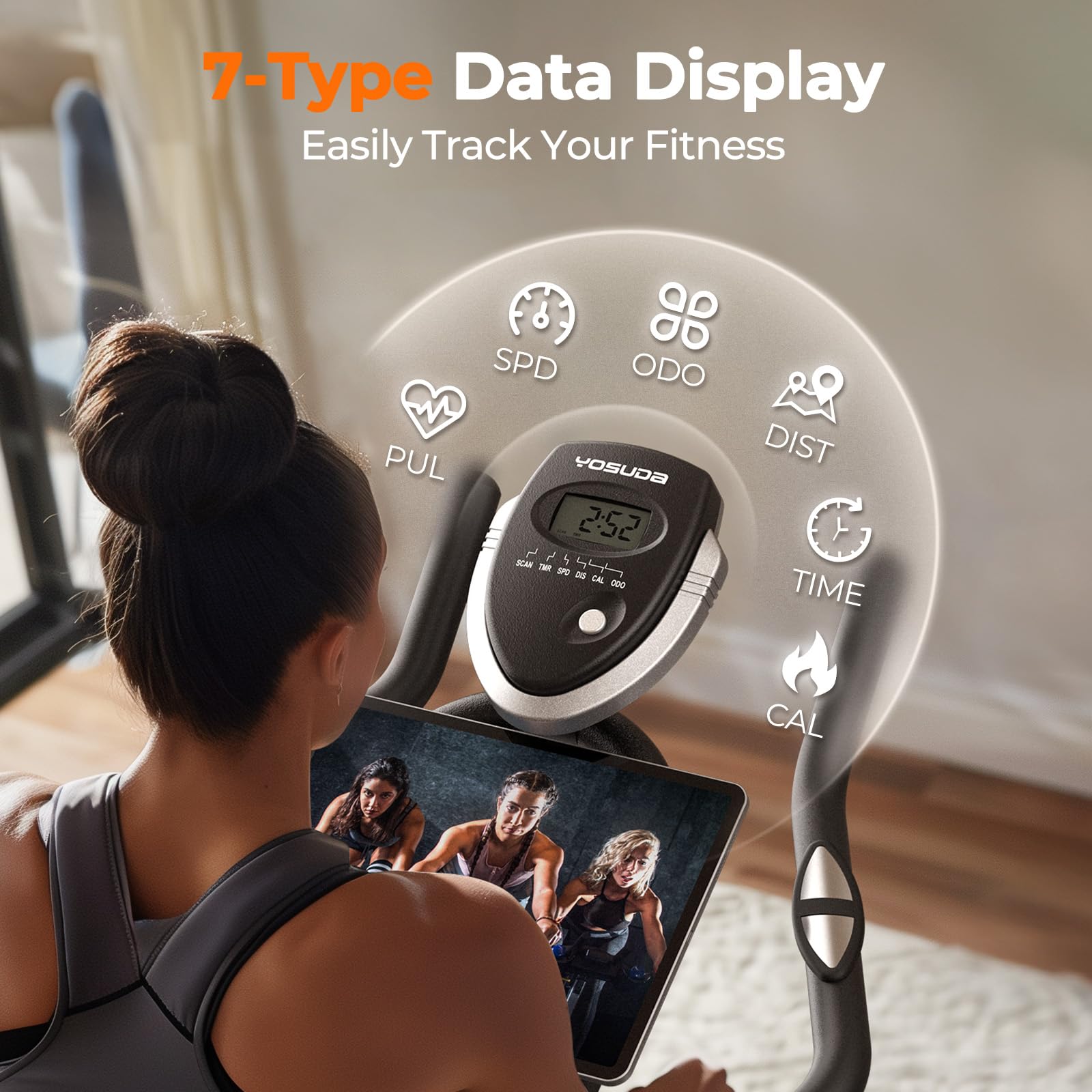 YOSUDA Magnetic Indoor Cycling Bike with Tablet Holder & Comfortable Seat Cushion - Quiet Brake System for Home Gym Workouts - Perfect for Cardio, Weight Loss & Indoor Training