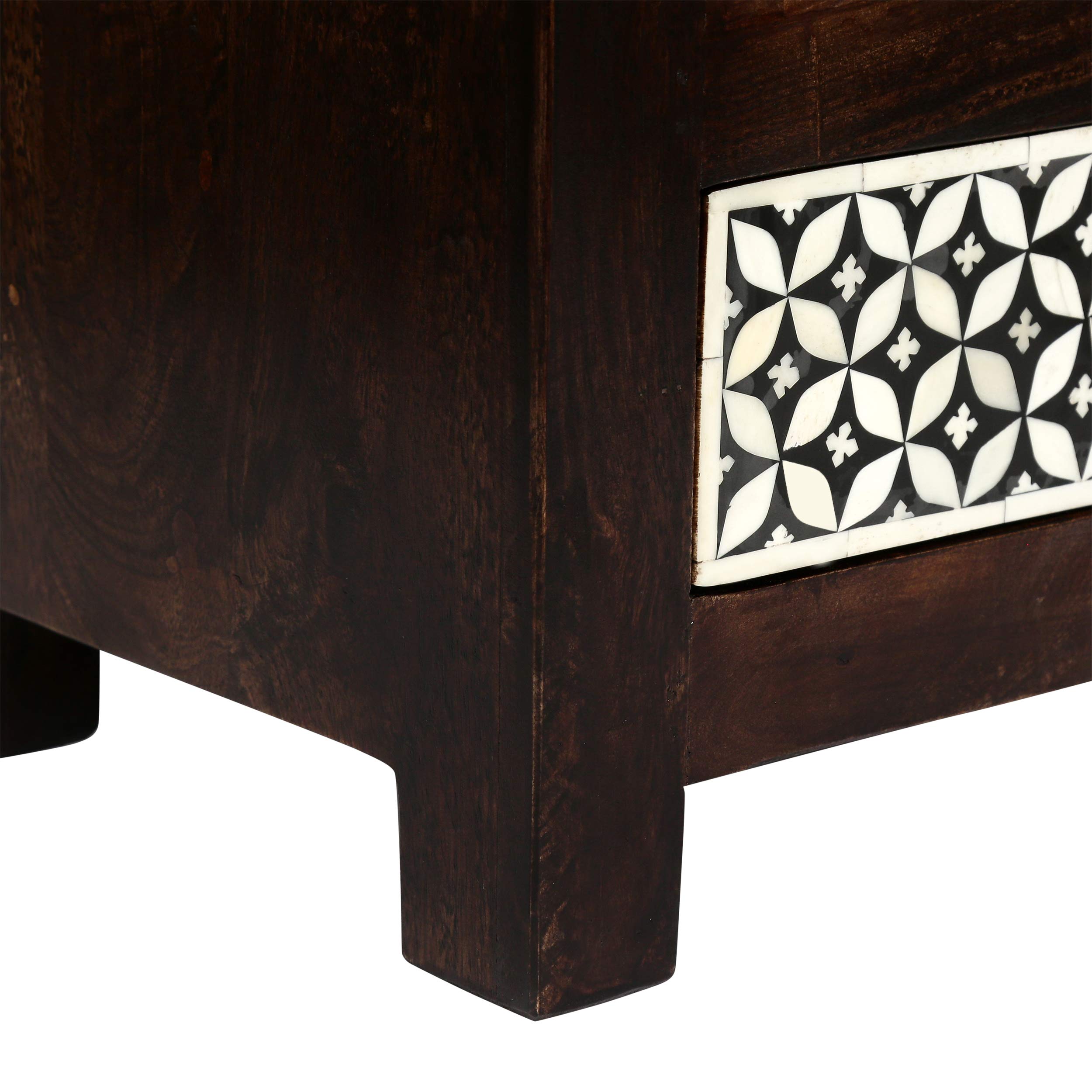 Christopher Knight Home Nightstand - Dark Walnut & Black Finish, Modern Bedside Table with Storage Drawer for Bedroom, Living Room, or Office