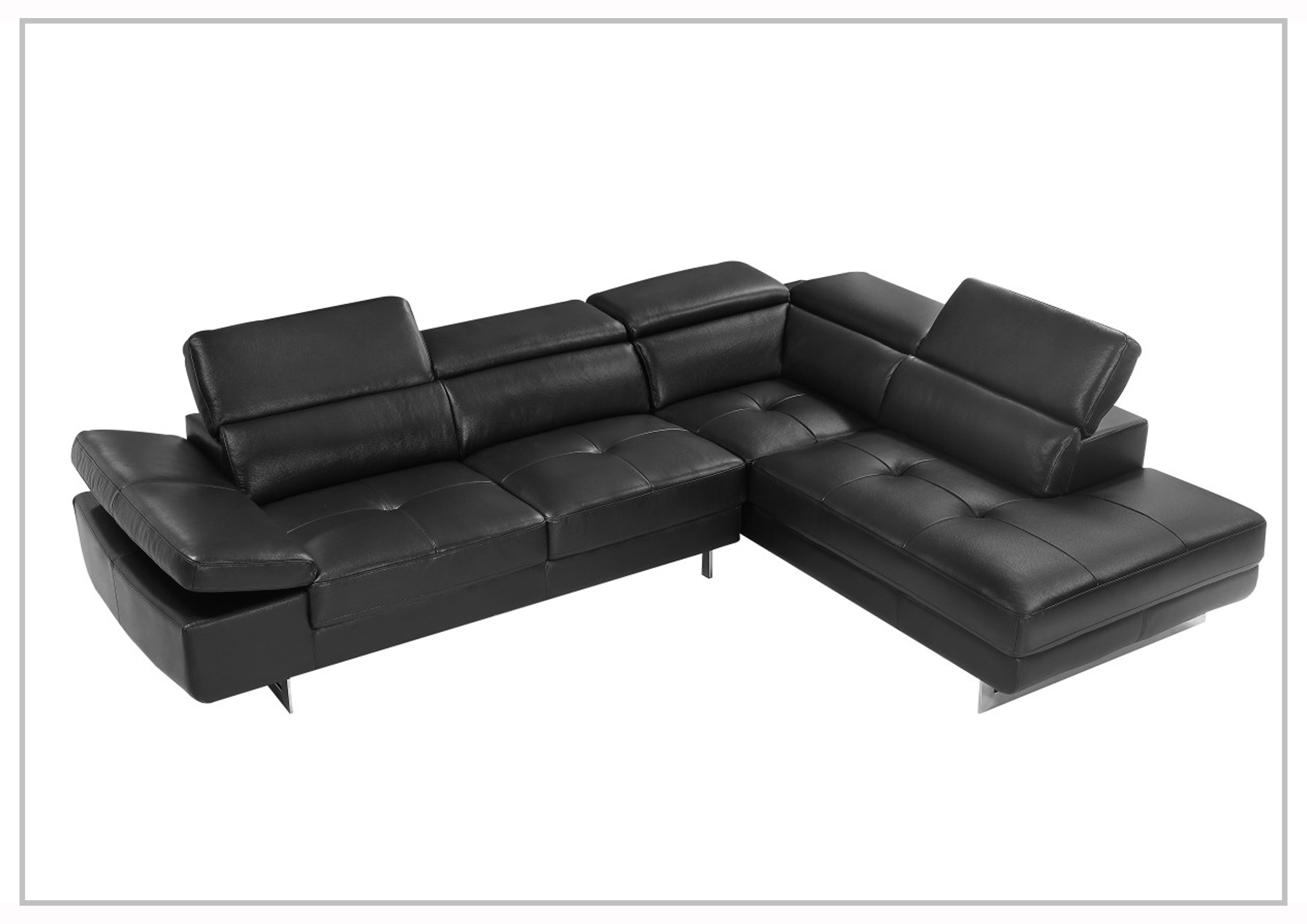 Gio Italia Cavour Mansion L-Shaped Italian Leather Sectional Sofa - Luxurious Modern Living Room Furniture for Home Theater & Family Gatherings