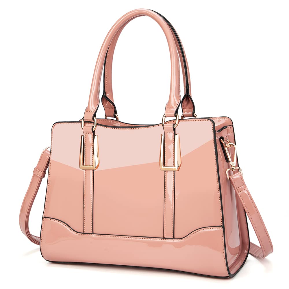 LJOSEIND Shiny Patent Leather Handbag for Women - Fashionable Shoulder Bag & Top Handle Satchel Purse - Perfect for Work, Party, and Daily Use