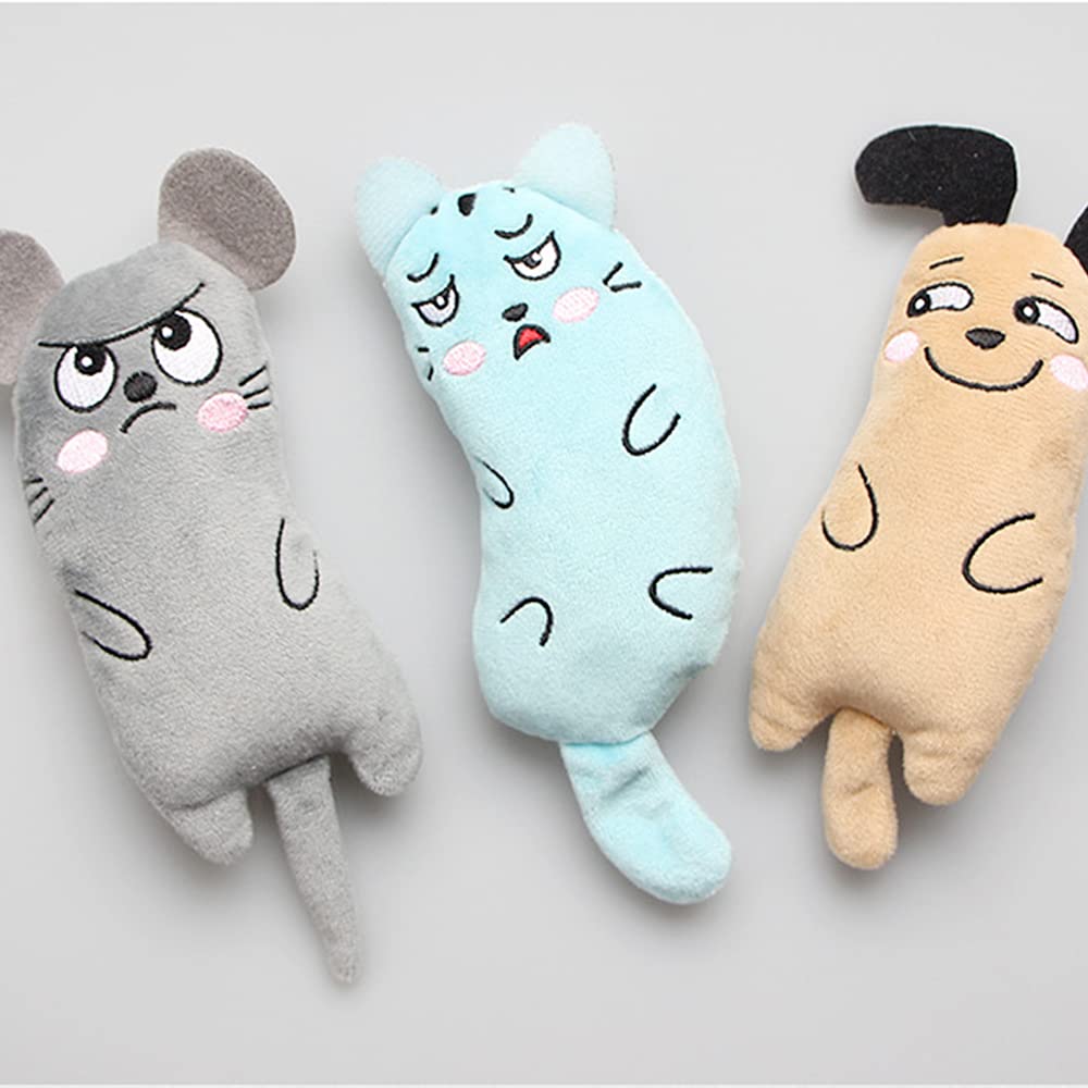 6 PCS Catnip Toys for Kittens & Adult Cats - Interactive Cat Chew Toys with Catnip, Bite-Resistant Cat Toys for Teething, Cartoon Mice Design - Perfect for Playtime, Training & Stress Relief