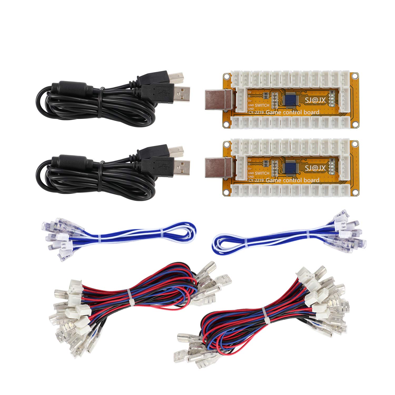 2 Player USB Arcade Game Controller - Zero Delay Encoder with LED Buttons & Joystick for Nintendo Switch, PC, PS3, Retropie, Raspberry Pi & MAME | Perfect for Home Arcade Setup & Retro Gaming Parties