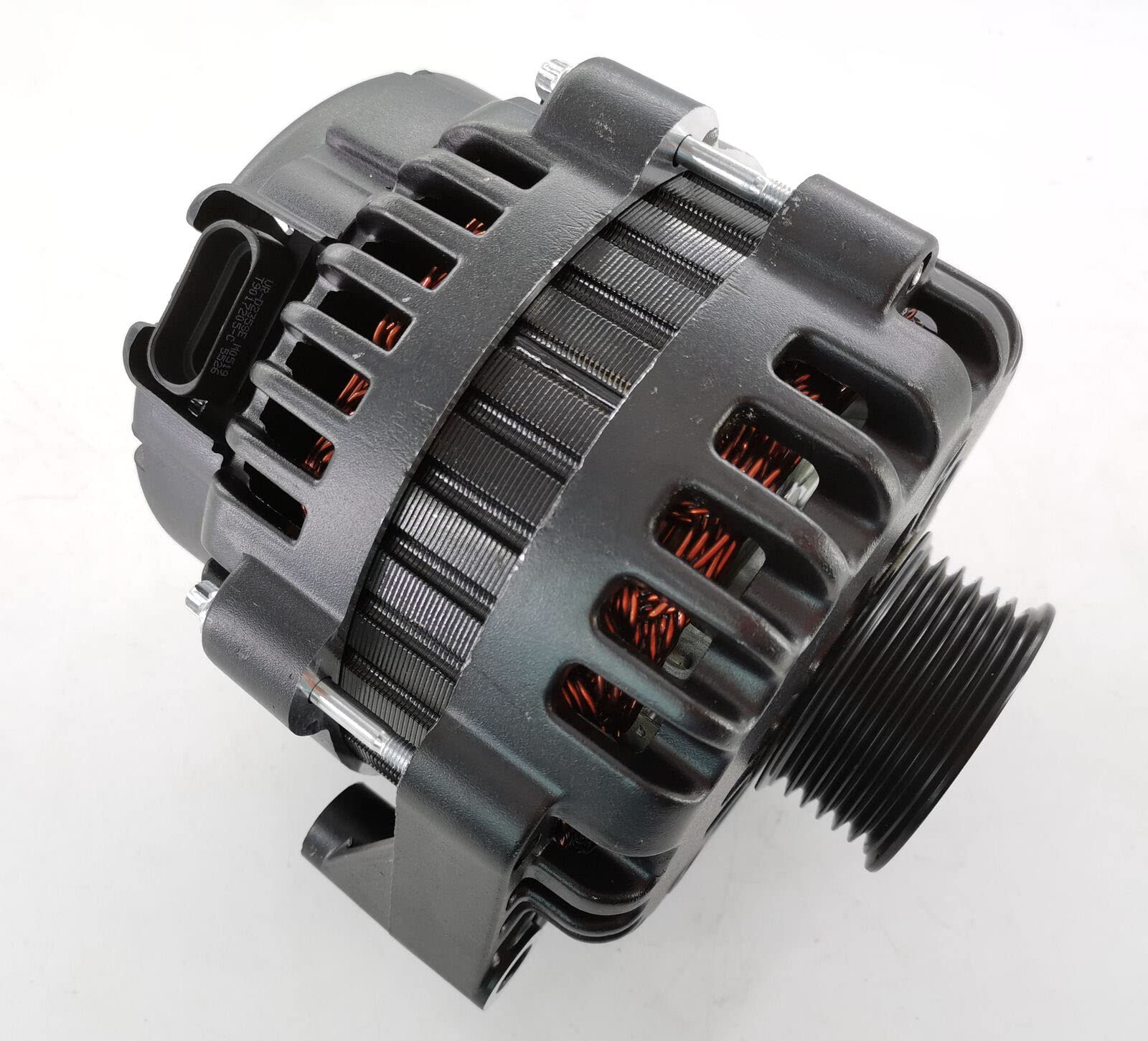 GM LS Truck AD244 220 AMP High Output Alternator with 4 Pin Connector - Black - Perfect for Off-Roading, Towing & Performance Upgrades
