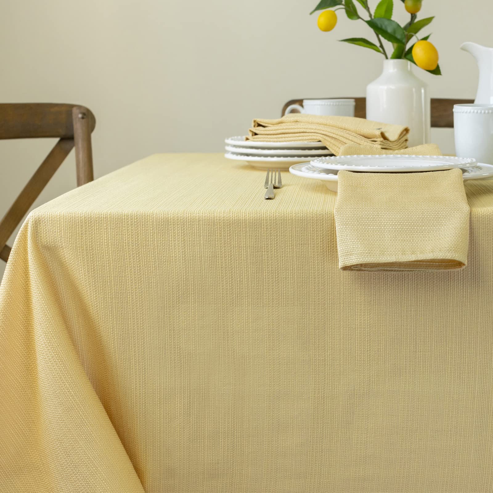 Benson Mills Cameron Textured Fabric Tablecloth 60