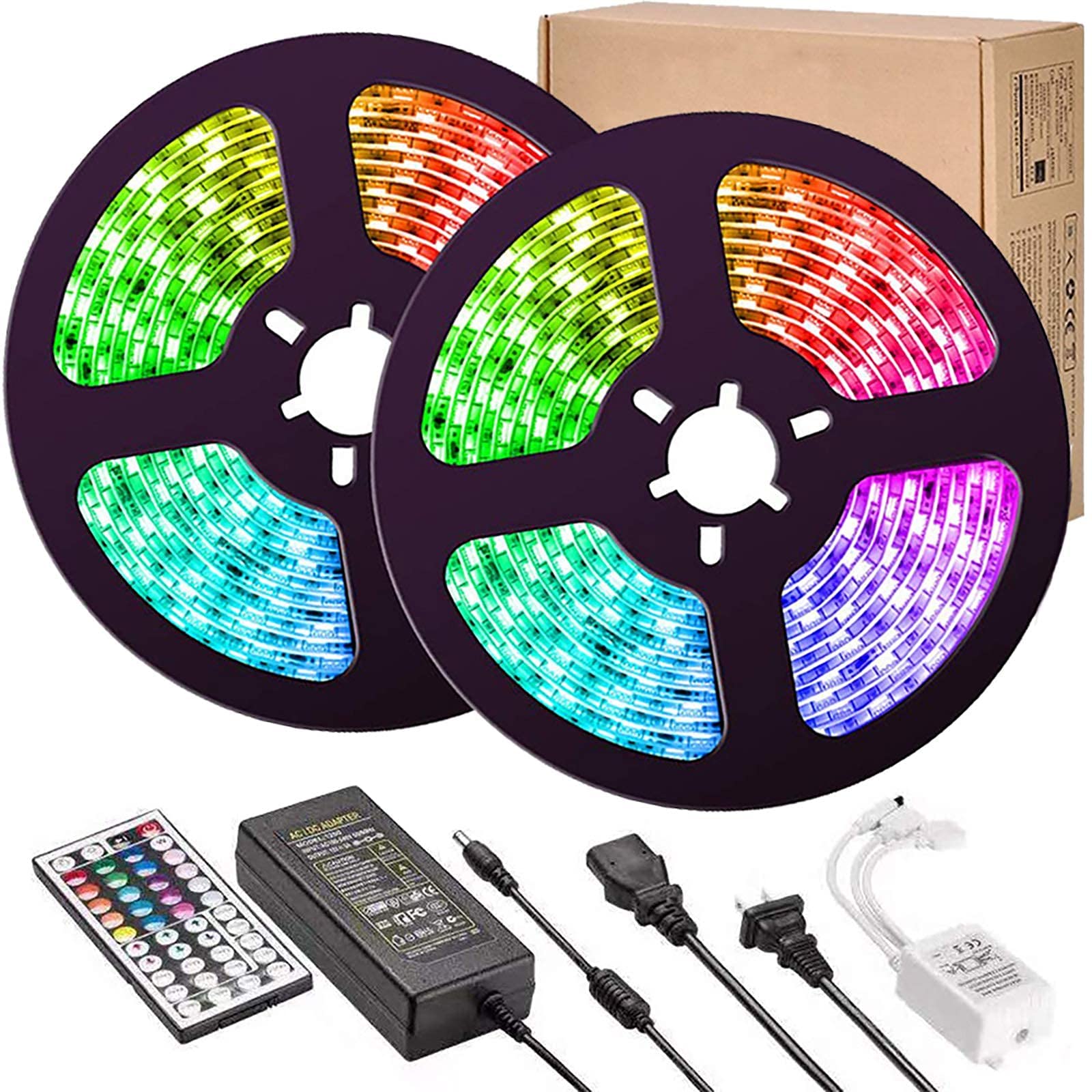 5050 LED Strip Lights 32.8ft (10M) Color Changing with Remote - Flexible RGB Tape Lights for Home, Kitchen, Bedroom, Bar Lighting & Decoration | Perfect for Mood Lighting, Accent Walls, and Party Decorations