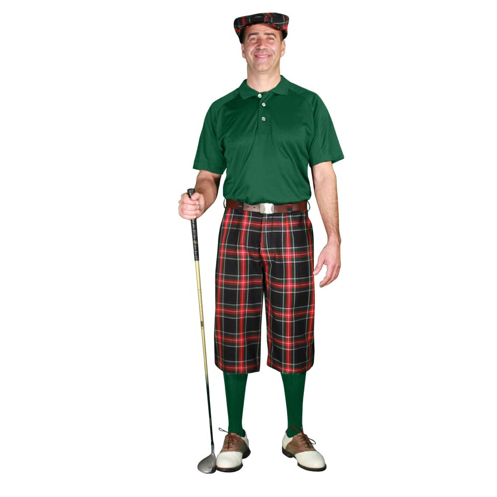 Black Stewart Men's Dark Green Golf Outfits - Premium Golf Apparel for Tournaments & Casual Play