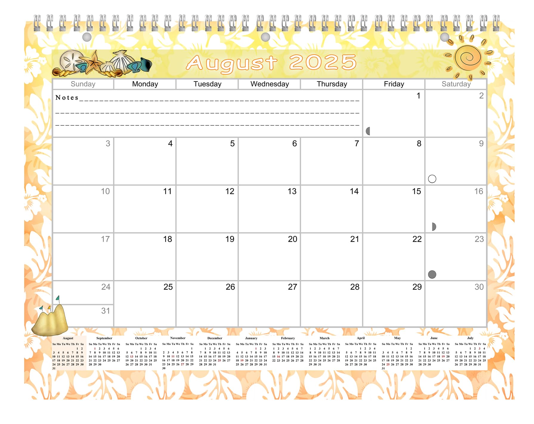 2025-2026 Academic Year 12-Month Wall & Desk Calendar Planner with 3-Ring Binder - Perfect for Students, Teachers & School Organization | Classroom, Home Office & Study Planning Tool