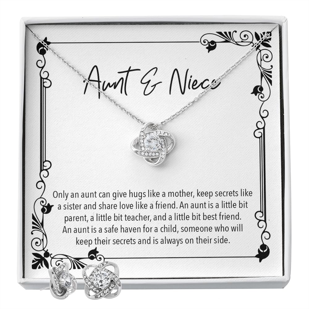 Best Aunt Gift Ideas - Elegant Women's Pendant Necklaces with Personalized Message Cards & Two-Tone Gift Box | Perfect for Birthdays, Anniversaries & Thank You Gifts
