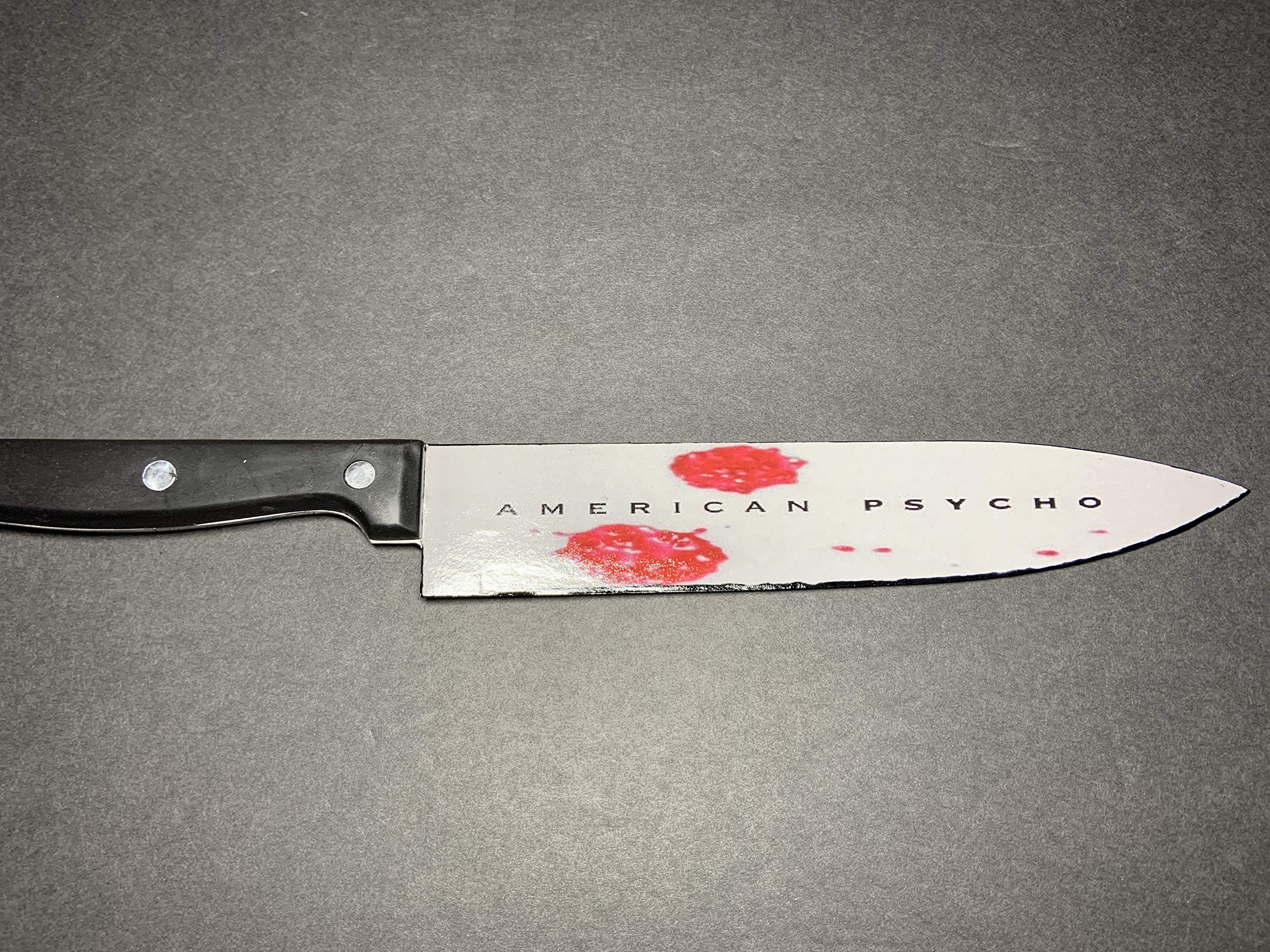 American Psycho Patrick Bateman Horror Themed Kitchen Knife Set with Sublimated Stand - Perfect for Halloween Decor, Horror Movie Collectibles, and Unique Gift Ideas