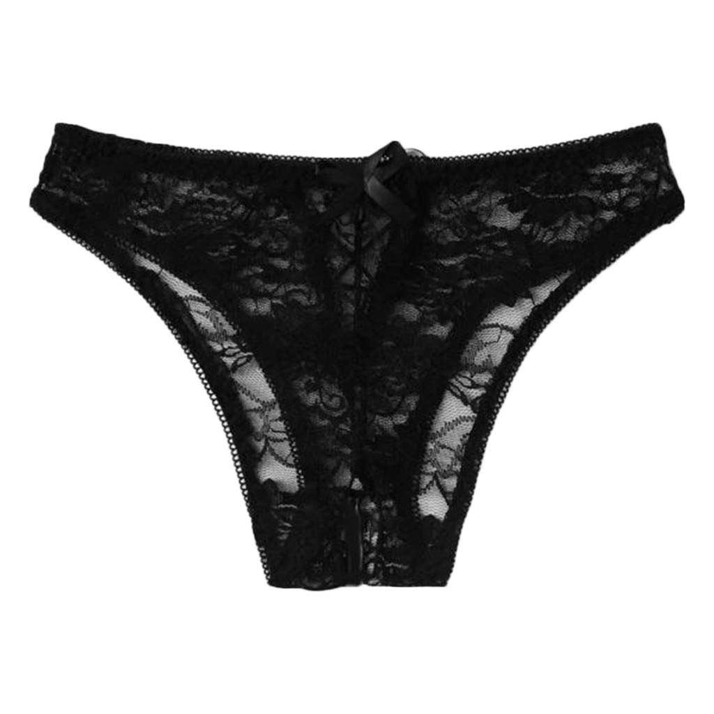 Sexy Floral Lace Women's Underwear - 1PC Crotchless Thong & Brief Lingerie Set for Romantic Nights & Special Occasions