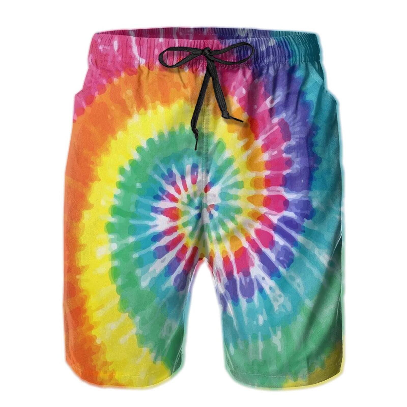 Vintage Retro Men's Swim Trunks - Mid Century Modern Atomic Print Beach Shorts for Swimming, Surfing & Summer Vacations