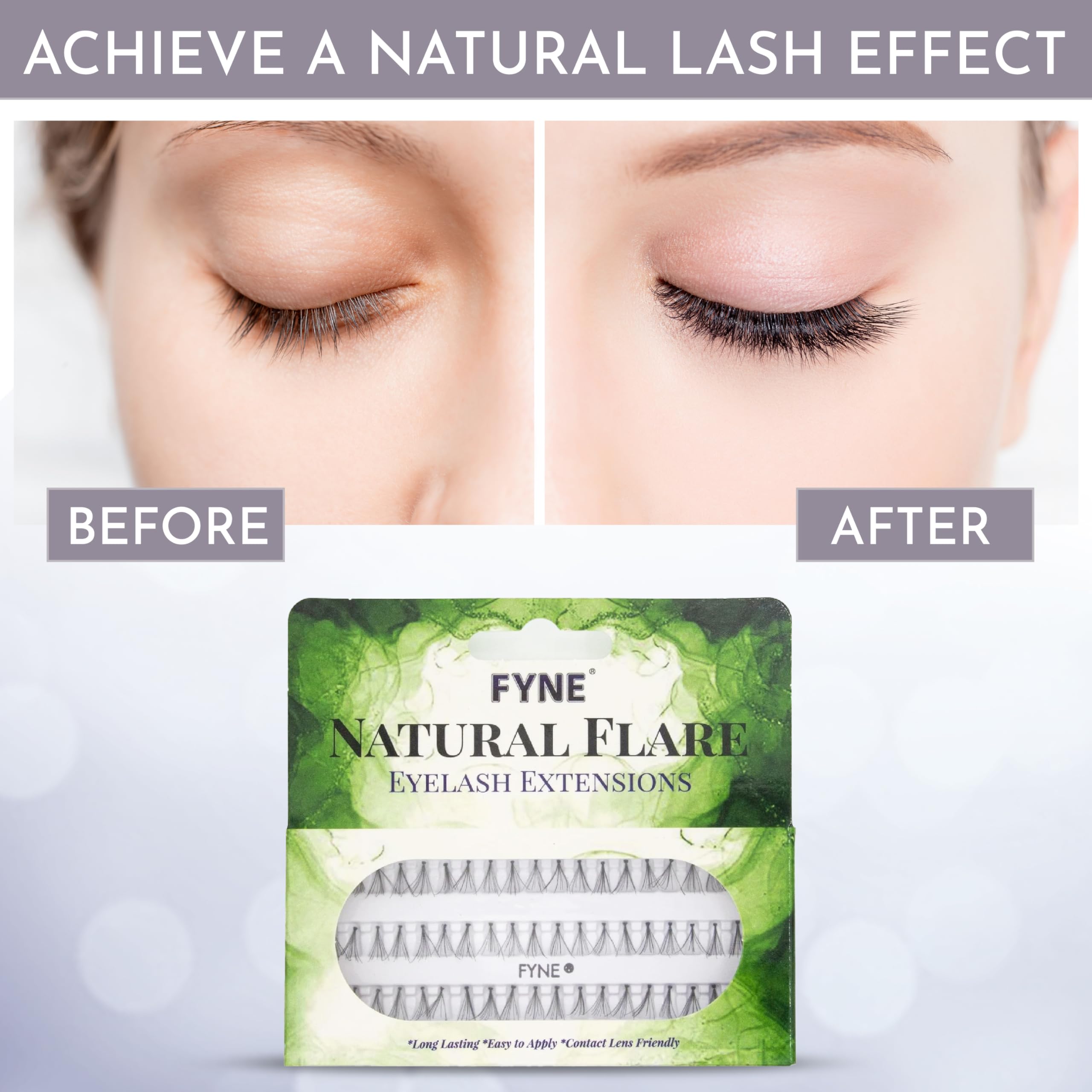 Natural Lashes by FYNE – 4 Packs Mini Cluster Lashes for Easy Individual Eyelash Extensions | Effortless Natural Look | Perfect for Daily Wear, Parties & Special Occasions