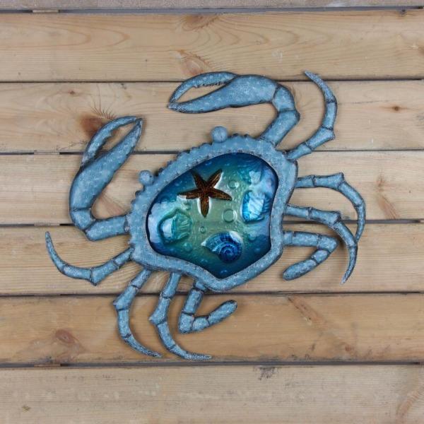 Blue Crab Metal Wall Art - Coastal Decor for Living Room, Bedroom, or Beach House | Handmade Ocean-Themed Home Decor