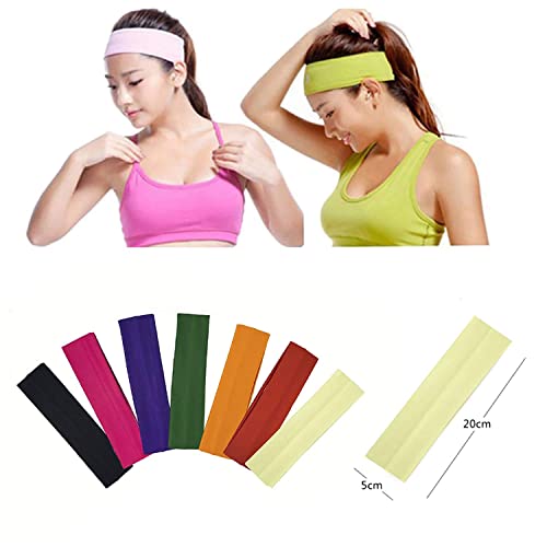 7-Piece Multicolor Plain Yoga Headbands for Women & Girls – Lightweight 20g Sports Headwear Set – Perfect for Yoga, Running, Gym & Active Lifestyles