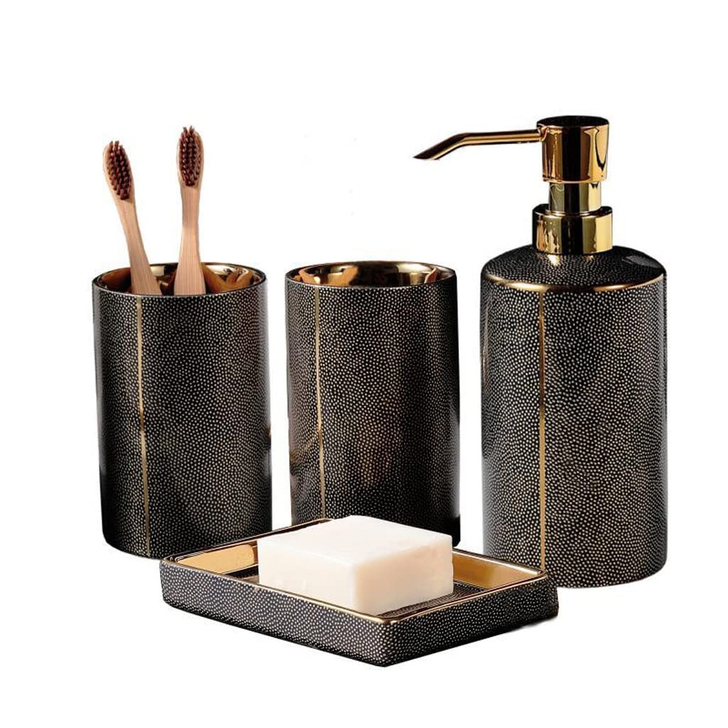 DCOT 6-Piece Bathroom Accessories Set - Soap Dispenser, Toothbrush Holder, Tumbler, Soap Dish & More - Modern Acrylic Bathroom Decor for Home, Hotel, Spa (White) - Perfect for Guest Bathrooms, Master Suites & Luxury Hotels