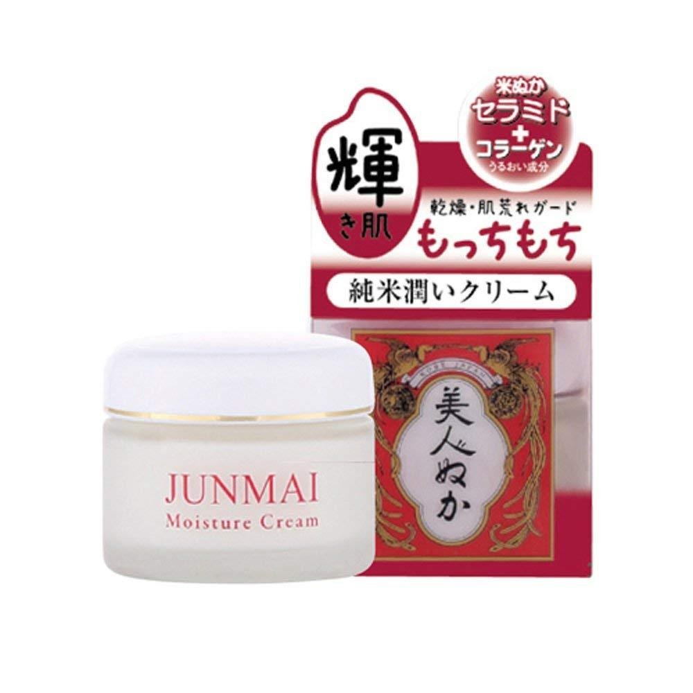 Bijin Nuka Junmai Moisture Face Cream 43g - Japanese Rice Bran Hydrating Skincare for Dry & Sensitive Skin - Perfect for Daily Moisturizing Routine & Night Care
