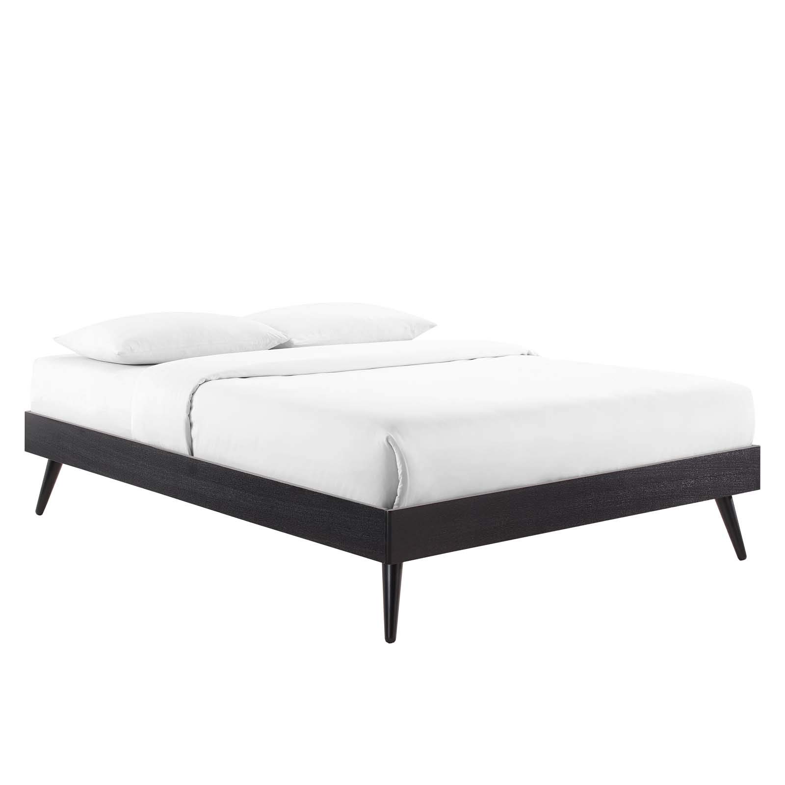 Modway Margo Full Size Wood Platform Bed Frame - Solid Wood, Black Finish - Perfect for Modern Bedrooms & Guest Rooms