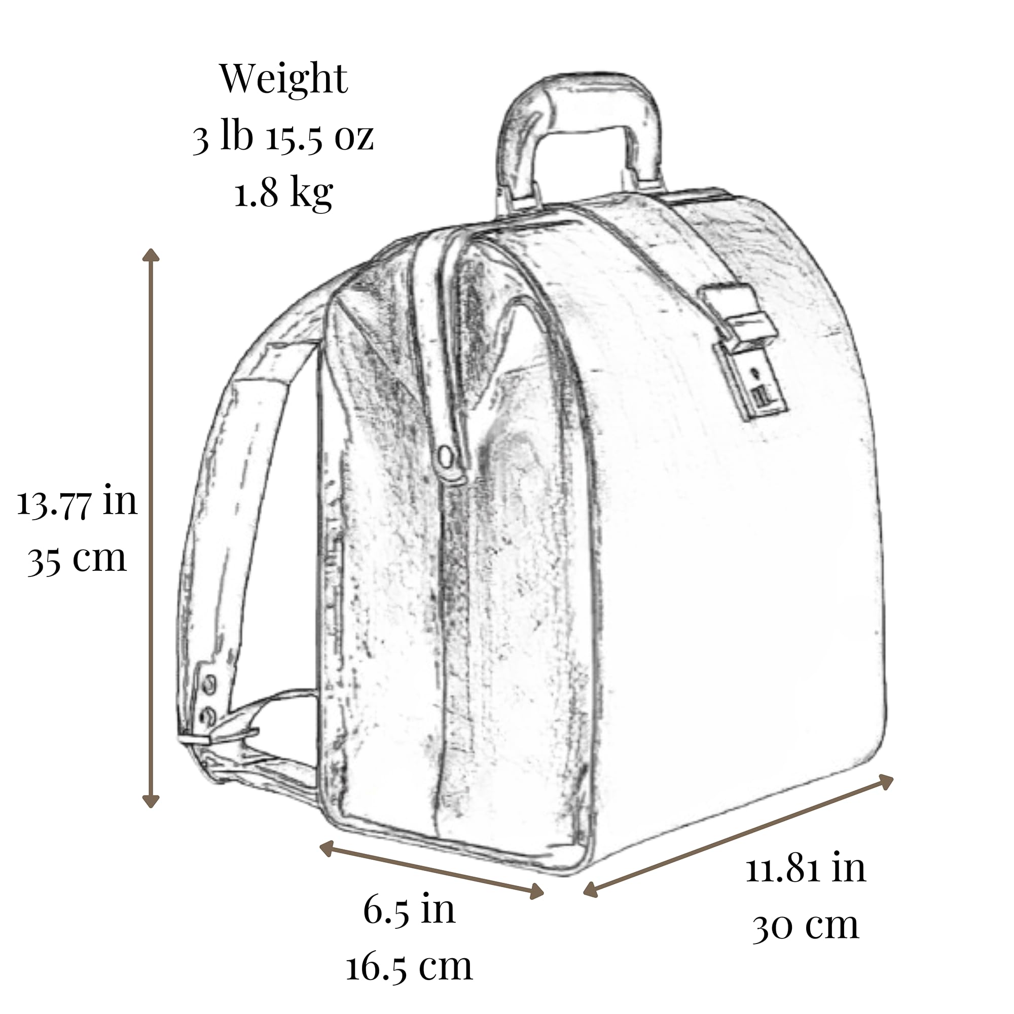 Vintage Leather Backpack for Travel & Business - Men & Women (Black) - Stylish & Durable