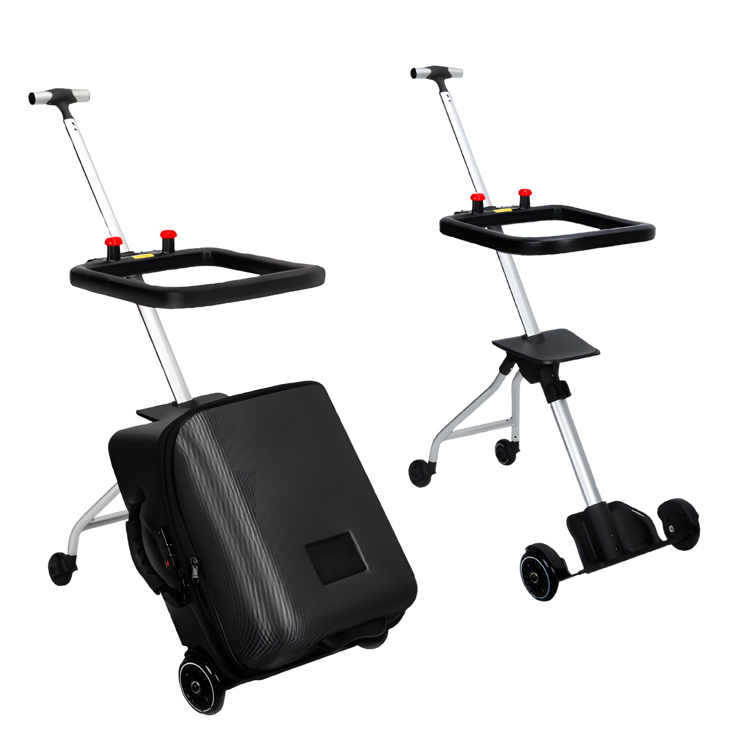 **Kids Ride-On Suitcase - 2-in-1 Travel Luggage & Stroller for Children, Durable Black Carry-On Boarding Toy for Toddlers - Perfect for Airports, School Trips & Family Vacations**