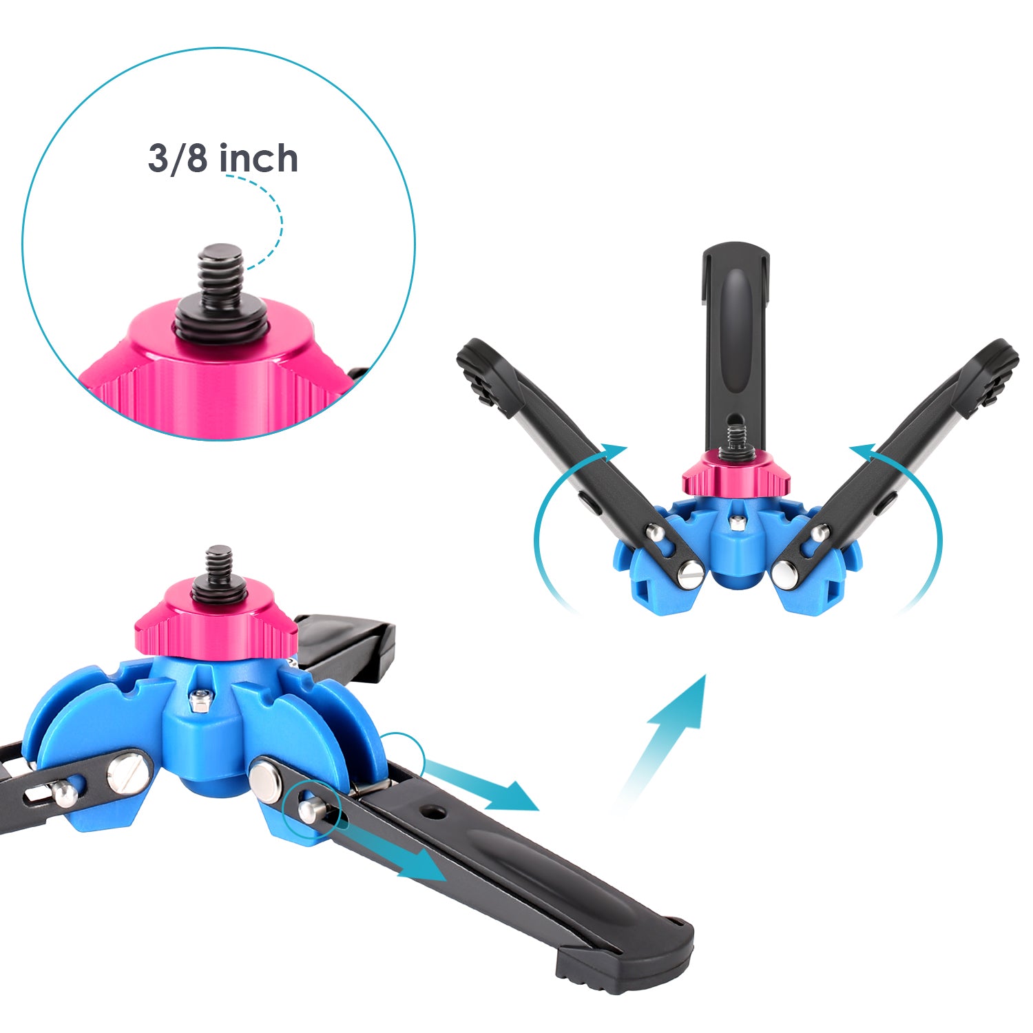 NEEWER Extendable Camera Monopod with Foldable Tripod Base - Lightweight Aluminum Alloy Selfie Stick for DSLR Cameras, Smartphones & GoPro - Perfect for Vlogging, Travel Photography & Outdoor Adventures