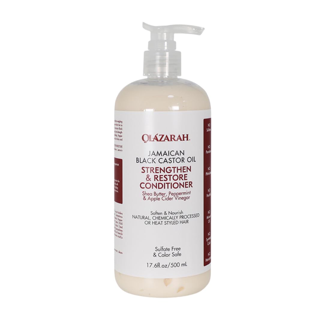 **Jamaican Black Castor Oil Hair Conditioner with Shea Butter, Peppermint & Apple Cider Vinegar – Deep Nourishing & Strengthening Treatment for Dry, Damaged Hair – 17 oz – Perfect for Natural Hair Care & Scalp Hydration**