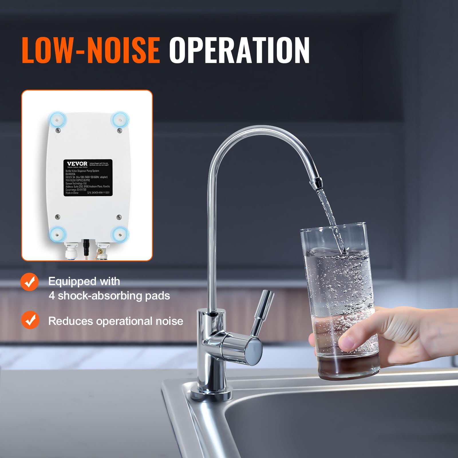 VEVOR 5 Gallon Bottled Water Dispenser Pump System - Automatic Electric Double-Pipe Water Jug Pump for Home & Office - Compatible with Coffee Makers, Tea Machines, Refrigerators & Ice Makers - Perfect for Kitchens, Break Rooms & Commercial Use