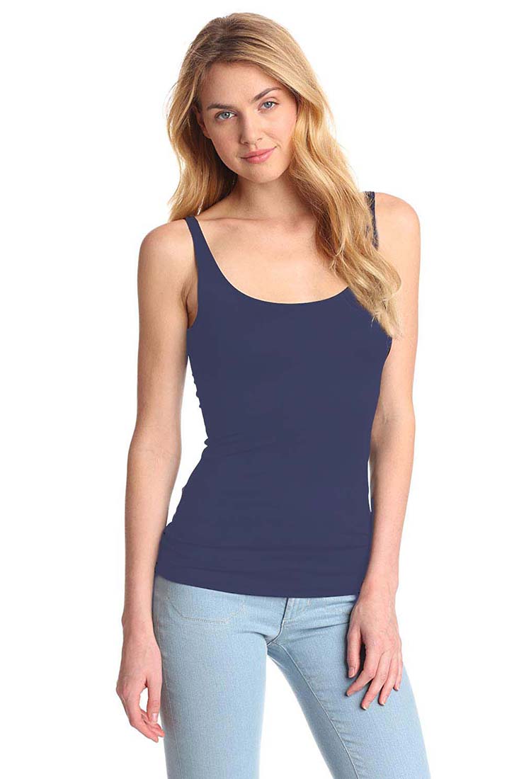 Skinny Neck Tank Tops for Women - Slim Fit Stretch Cotton Casual Sleeveless Shirts - Perfect for Gym, Yoga, Running & Summer Outfits