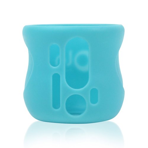 Olababy Silicone Sleeve for Philips Avent Natural Glass Baby Bottles - 4 oz, Blue - Protective Cover for Safe Feeding & Travel